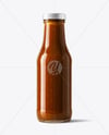 Glass Bottle with BBQ Sauce Mockup