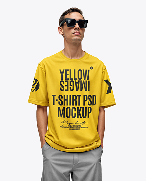 Young Man Wearing Sunglasses and T-shirt Mockup - Two+Tone+Short+Sleeve+T+Shirt+Blank+T+Shirts+T+Shirt+Image+Mens+Tshirts