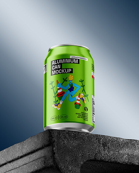 12oz Aluminium Can on the Block Mockup - Packaging mockups