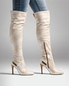 Pair of Over-The-Knee Boots on Women's Legs with Jeans Mockup