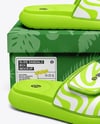 Slide Sandals with Box Mockup
