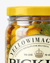 Glass Jar with Chanterelles Mushrooms Mockup