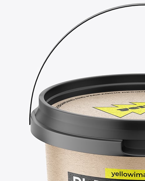 Matte Plastic Bucket with Handle Mockup