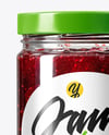 Clear Glass Jar with Cherry Jam Mockup