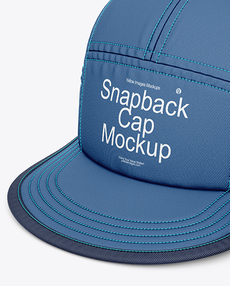 Twill Snapback Cap Mockup - Half Side View (High-Angle Shot)