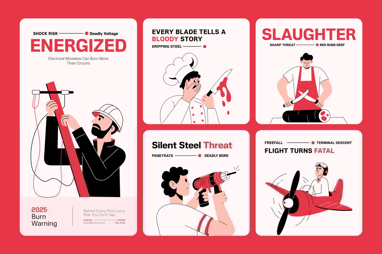 Danger Illustrations Art Set