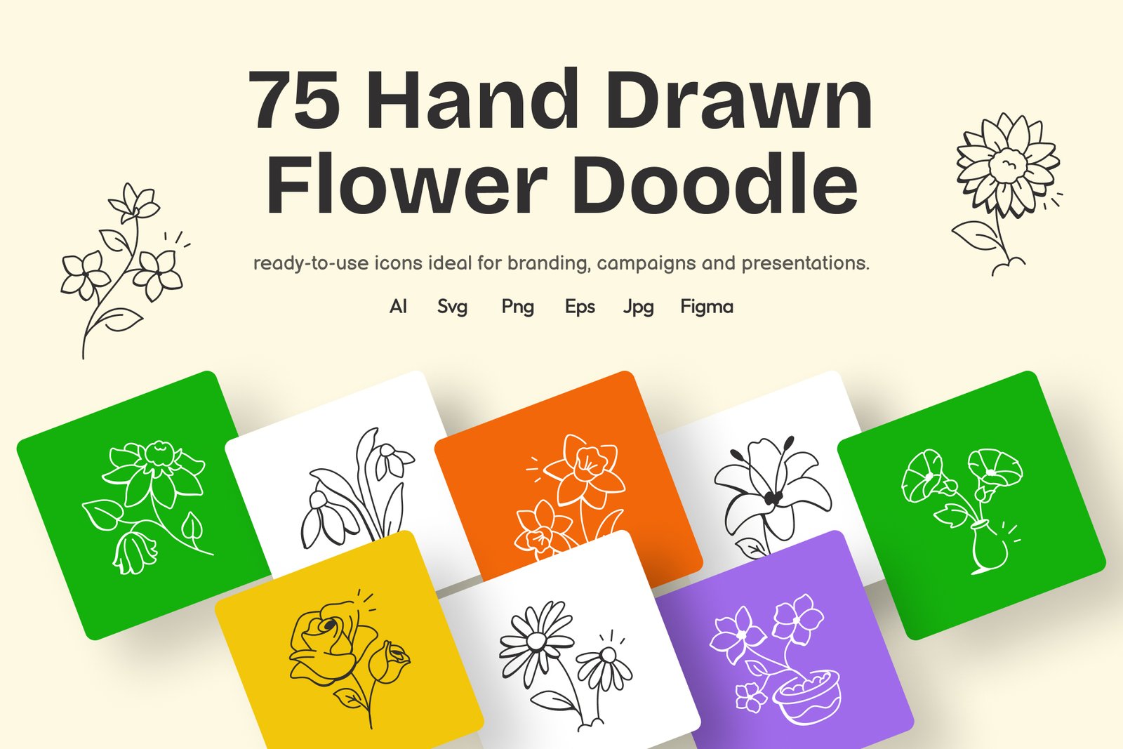 Flower Doodles Set