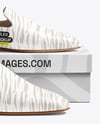 Pair of Mules with Shoe Box Mockup
