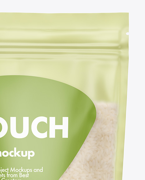 Frosted Stand-Up Pouch w/ Rice Mockup
