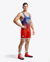 Man Wearing Wrestling Uniform Mockup
