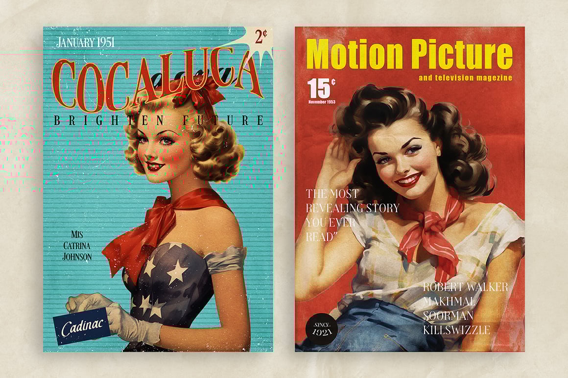 50&#039;s Magazine Cover Templates