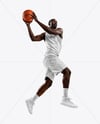 Afro-American Basketball Player Wearing Full Basketball Uniform Mockup