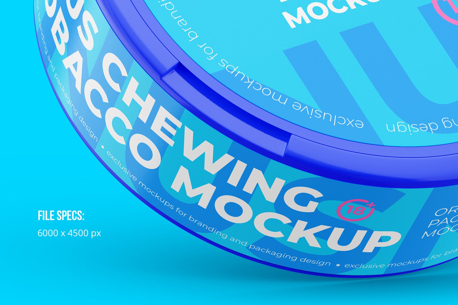 Snus Chewing Tobacco Can Mockup. With One Lock