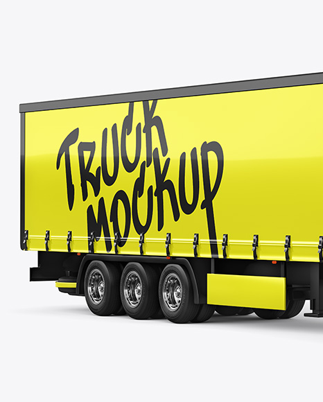 Semi Trailer Truck Mockup - Front Half Side View