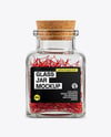 Square Glass Jar with Saffron Threads Mockup