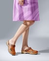 Pair of Clogs on Woman's Legs Mockup