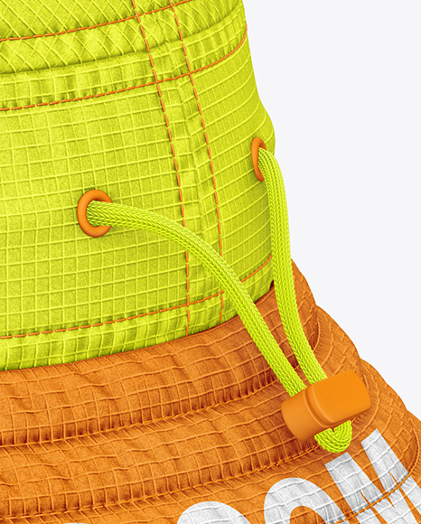 Ripstop Bucket Hat Mockup - Back Half Side View
