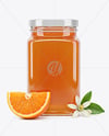 Square Glass Jar with Orange Blossom Honey Mockup