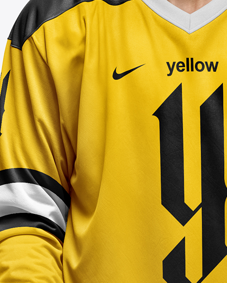 Man Wearing Full Ice Hockey Kit Mockup