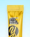 Glossy Metallic Stick Sachet Mockup