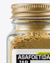 Square Glass Jar with Asafoetida Spice Mockup