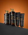 Amber Bottles with Tubes Mockup