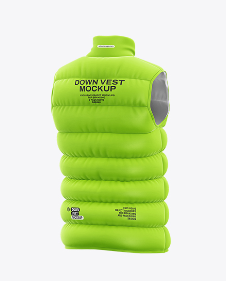 Matte Down Vest Mockup – Back Side View