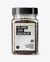 Square Spice Jar with Whole Black Pepper Mockup