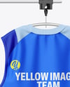 Training Sleeveless Jerseys Hanging in a Studio Mockup