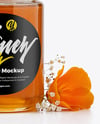 Glass Jar with Wildflower Honey Mockup