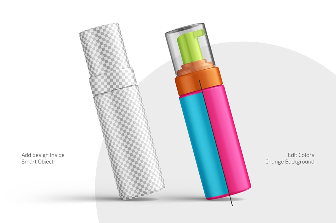 Foam Spray Bottle Mockup Set