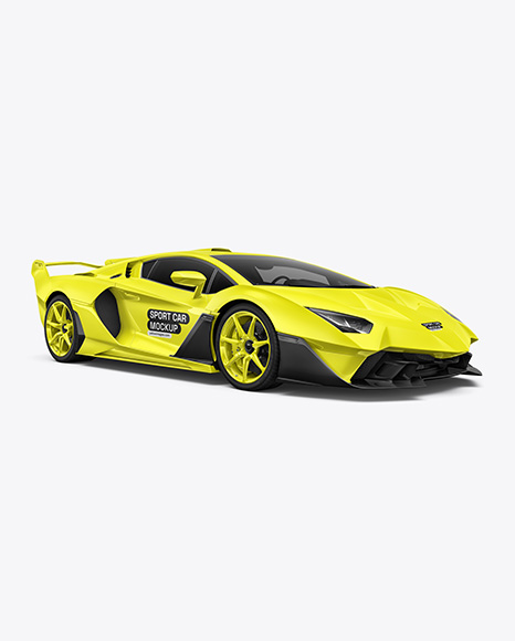Sport Car Mockup - Front Half Side View - Vehicle wrap mockup