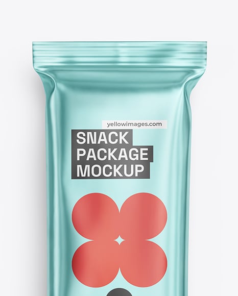 Matte Metallic Snack Package Mockup