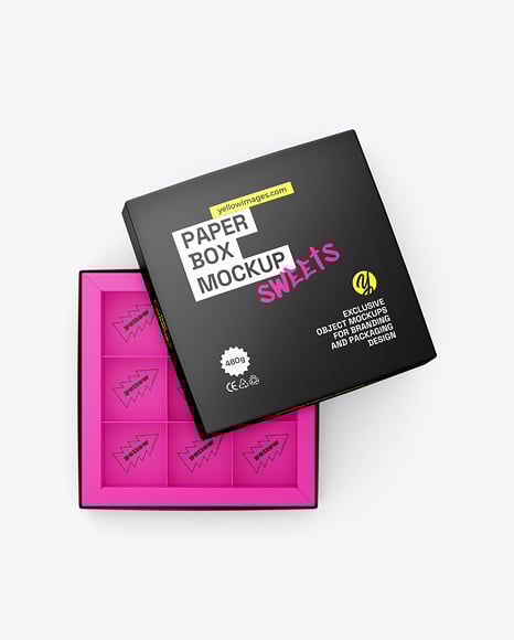 Sweets Box Mockup - Cardboard box mockup