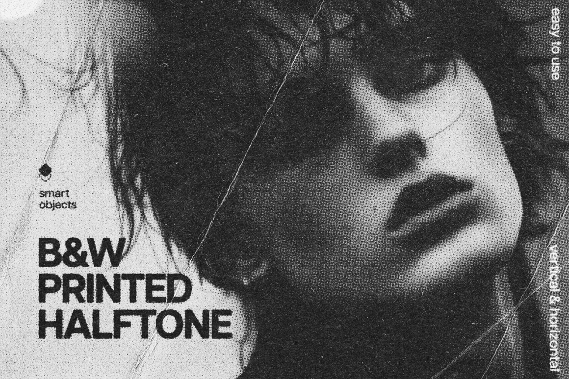 Black&amp;White Printed Halftone Effect