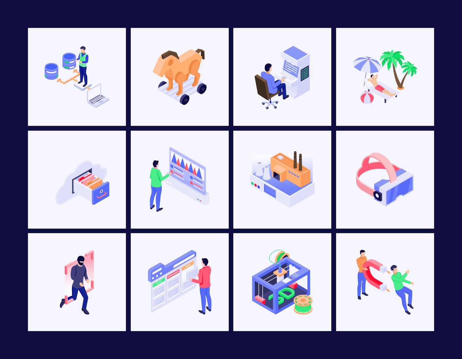 Everyday Isometric Icons Bundle