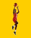 Afro-American Female Basketball Player Wearing Full Basketball Uniform Mockup