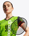 Woman Wearing Badminton Uniform Mockup