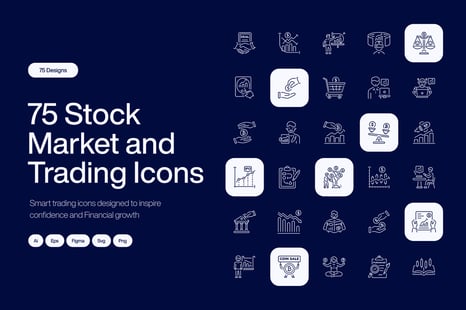 Stock Market and Trading Icon Set - Graphics