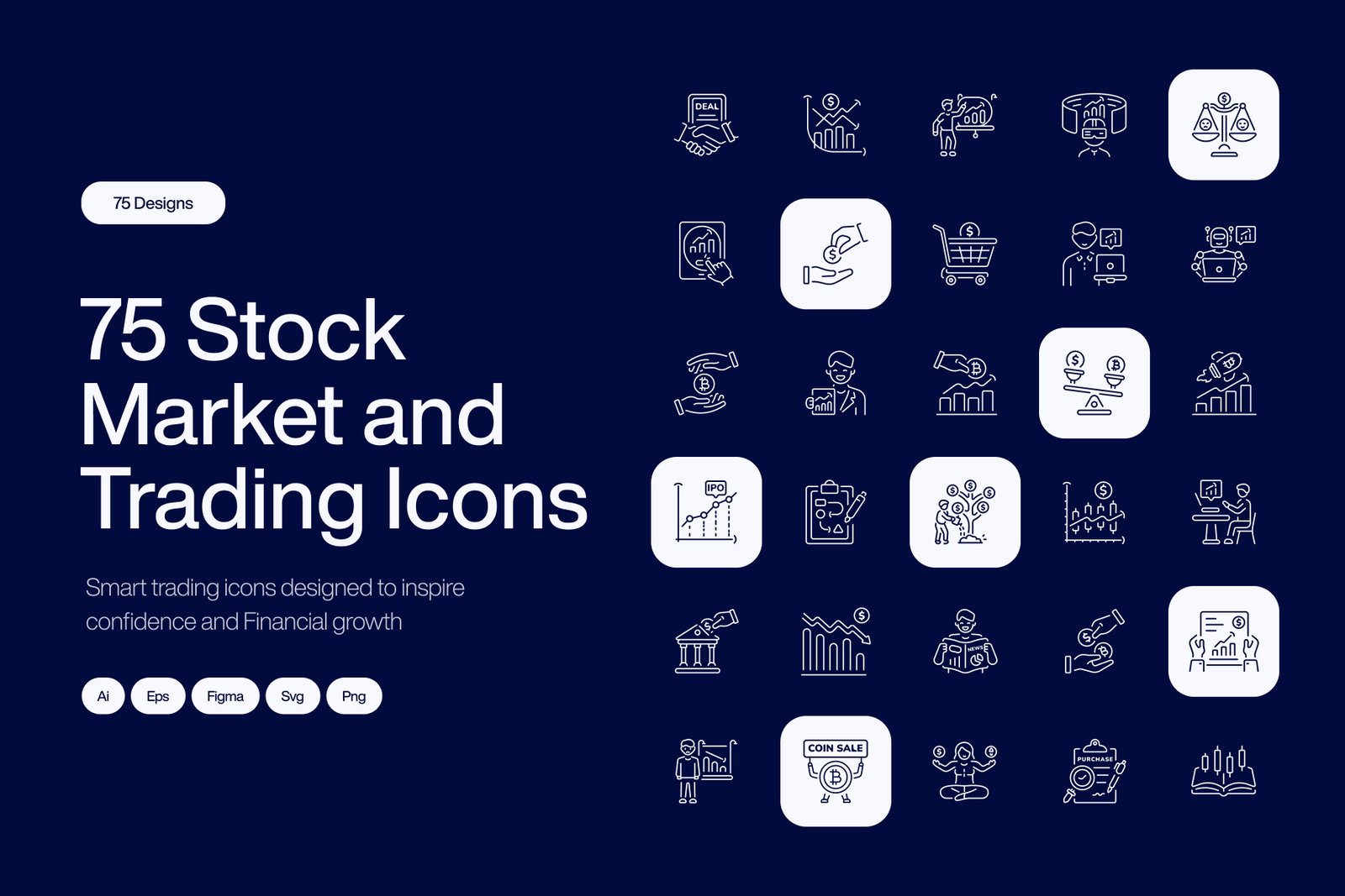 Stock Market and Trading Icon Set