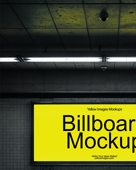 Billboard in Underground Passage Mockup
