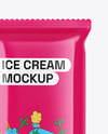 Glossy Flow Pack W/ Ice Cream Mockup