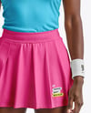 Black Woman Wearing Tennis Polo Shirt and Skirt Mockup