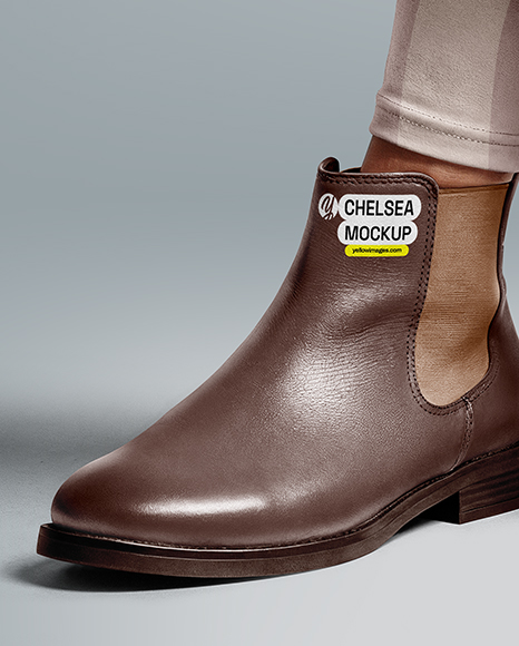 Chelsea Boots on Woman's Legs with Leggins Mockup