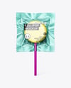 Transparent Lollipop Sachet with Metallic Underlay Mockup