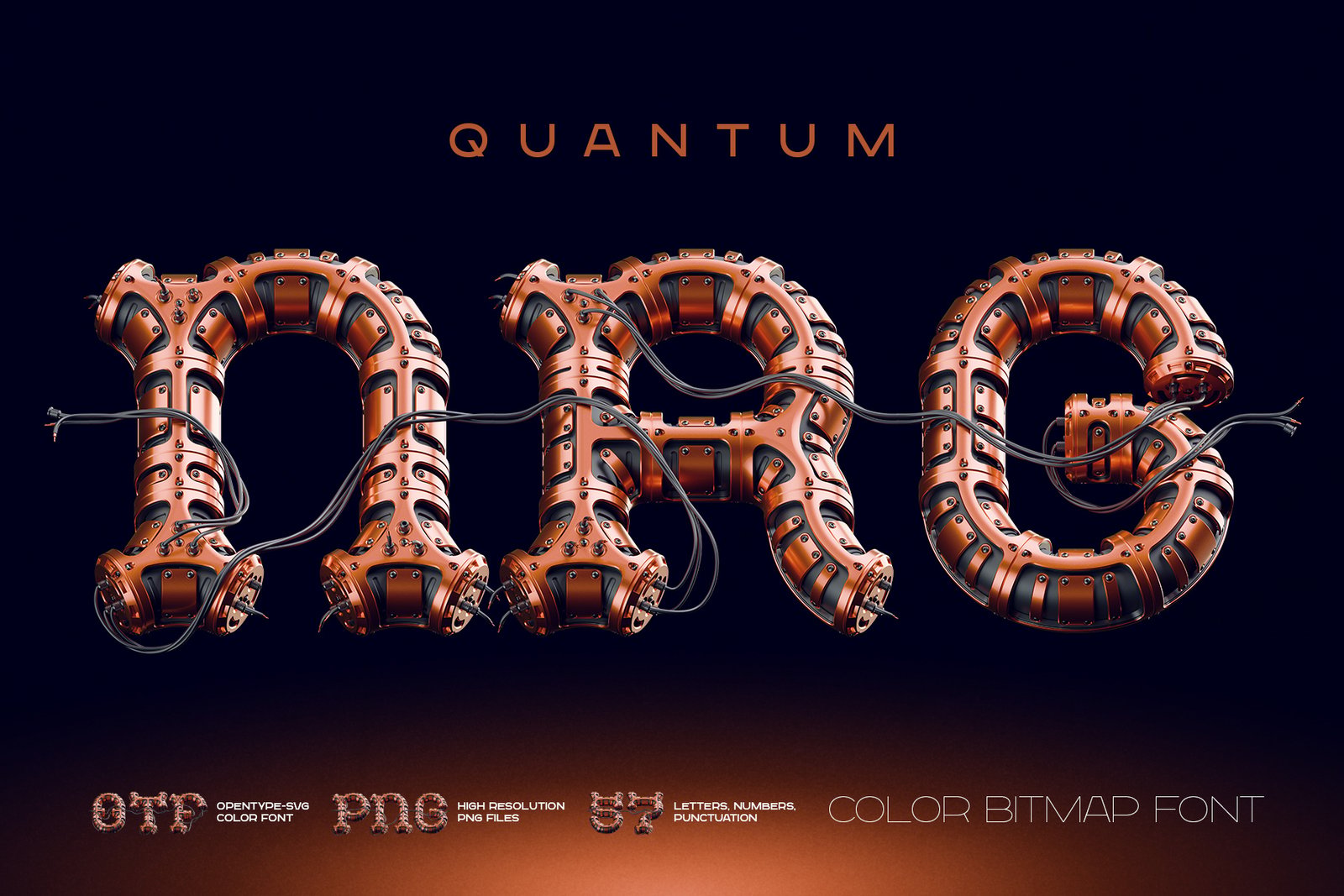 Quantum NRG - Color Bitmap Font