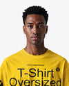 Black Man Wearing Oversize T-Shirt Mockup