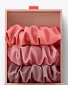 Silk Scrunchy in Box Mockup