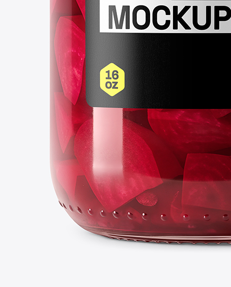 Glass Jar with Pickled Beets Mockup