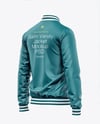 Satin Varsity Zip-Up Jacket Mockup